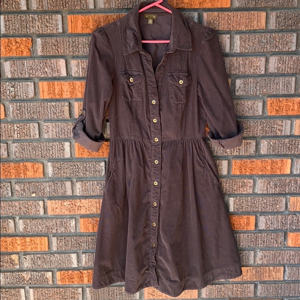 Fei from Anthropolgie Charcoal Corduroy dress